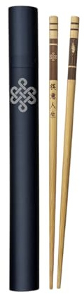 Essstäbchen Personalisiert aus Bambus – Japanische Sushi Ess Stäbchen Set mit individueller Gravur – Gravierte Chinesische Chopsticks (Schwarz (glänzend))