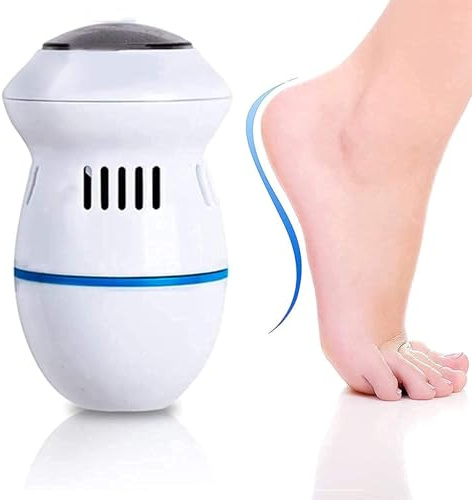 pharmafoot - Dispositivo elettrico per rimuovere calli e pelle morta, motorizzato, aspirapolvere integrato, ricaricabile tramite USB, doppia velocità per piedi, bianco