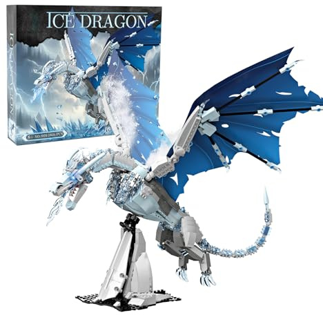 GXJTYYBS Ideas Ice Dragon Spielzeug Klemmbausteine Bausteinen，Kompatibel Mit MOC Magic Eisdrache STEM Geschenk für Fernsehdrama Fans Erwachsene und Jungen ab 8-16+ (1019 PCS)