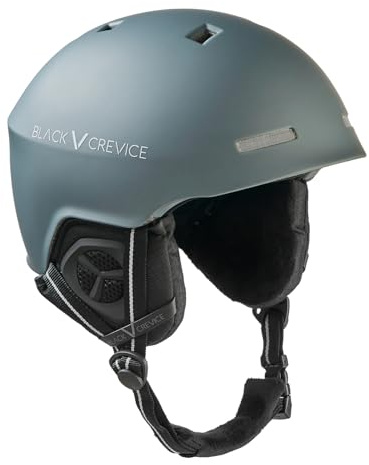 BLACK CREVICE Casco da sci da donna e uomo | Modello: Aspen I Casco da snowboard con design sportivo I Misura continua, Gun Metal, M