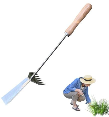 Diserbatore Manuale | Manuale Ergonomico e Antiruggine,Attrezzo per Diserbo Giardino per Estirpare Erbacce | per Estirpazione e Coltivazione del Terreno in Giardino, Cortile, Fattoria e Prato