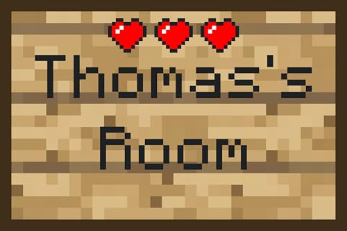 Personalisierbarer Pixel Türaufkleber Wandtattoo Kinderzimmer für Tür Wand Mädchen Jungen Wandaufkleber mit Wunschname Wunschtext Türschild Aufkleber