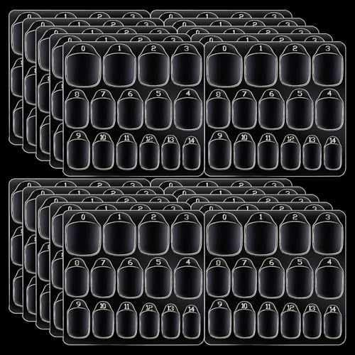Lot de 80 feuilles / 1200 pastilles adhésives transparentes double face pour ongles - Colle à ongles Press On Nails - Avec colle à gelée - Pour coller les faux ongles
