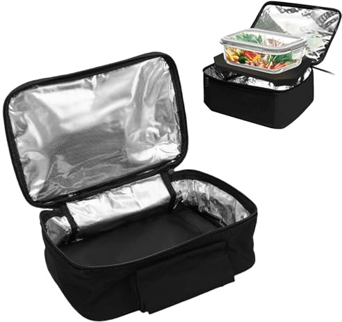Cuifati Réchauffeur de Nourriture Portable – Boîte à Déjeuner Chauffante pour Adultes, Sac à Déjeuner Thermique électrique avec Poignée à Boucle, Sacs Chauffants pour Voiture et Camion