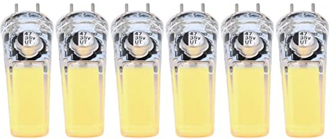 KIMISS Ampoule LED COB GY6.35 5W 500lm, Plafonnier en Silicone pour Lustres, Armoires, Lampes Murales et de Table, 6 Pièces (Blanc froid)