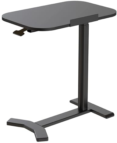 Spacetronik Höhenverstellbarer Laptoptisch mit Rollen, Beistelltisch | Neigbarer Tischplatte 60x40 cm, mobiler Betttisch & Sofatisch, 65–105 cm, bis 7 kg