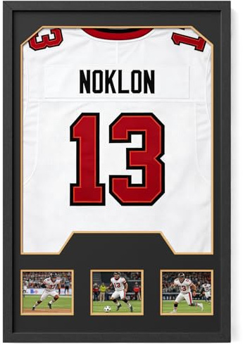 Trikotrahmen 60x90cm, Trikot Bilderrahmen Schwarzer, Bilderrahmen für Trikot mit Acrylplatte, Können Fotos Einfügen, zum Aufhängen, Trikotrahmen Fußball for Eishockey Fußball Basketball T Shirt