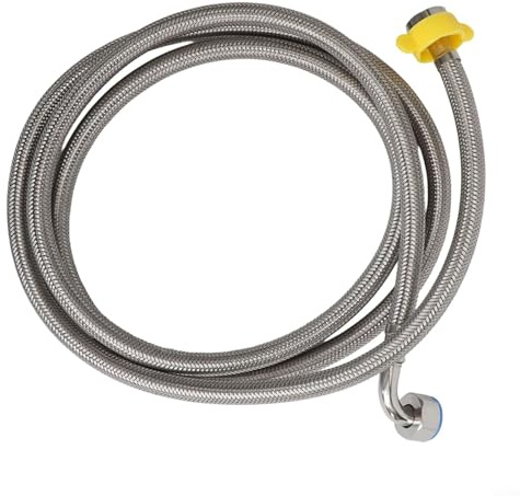 ZWEquipint Connettori flessibili a gomito per tubo flessibile in acciaio inox per intrecciati, per bagno, cucina, impianto idraulico, ingresso acqua calda e fredda, raccordi da 1/2 pollice (2 m)