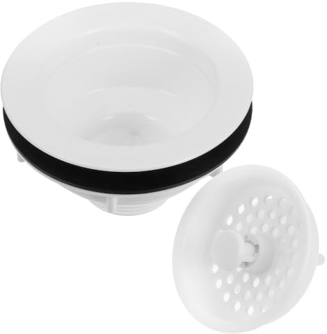 SHINEOFI Bouchon de Vidange Panier D'égouttage pour Évier Cuisine en ABS Blanc Fonction Anti-fuite Pratique pour Entretien Cuisine