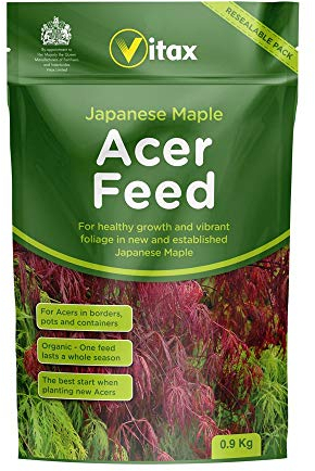 Vitax Acer Feed, Suitable For All Japanese Maple In Borders, Pots & Containers, Promotes For Strong Healthy Growth: 0.9Kg Pouch