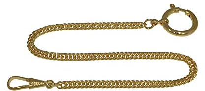 Jean Jacot Taschenuhrkette, mit Karabinerhaken und Federringverschluss, Made in Germany