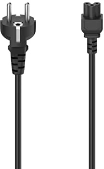 Hama Câble d'alimentation Secteur avec Terre (câble Alimentation pour Ordinateur/Notebook/TV, Adaptateur Secteur, Prise de Terre Type F, Fiche trèfle à 3 Broches, 1.5 m, Garantie 10ans) Noir