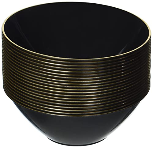 DECORLINE 20 Mini-Bols Collection Curve Noir Or