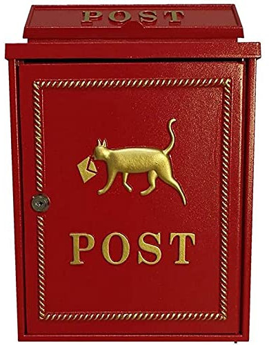 FZYE Wand-Briefkasten, abschließbarer Wand-Briefkasten mit wasserdichtem Deckel Rechteckiger Briefkasten mit Zeitungsrollensperre Sichtfenster und 2 Schlüssel 29 * 13 * 41 cm