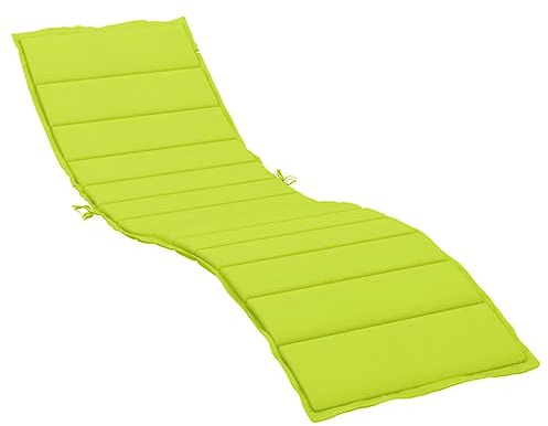 vidaXL Cojín para Tumbona, Almohada con Respaldo, Acolchado para Asiento Silla Sofá, Cojín para Jardín Patio, Tela Verde Brillante 200x70x3 cm