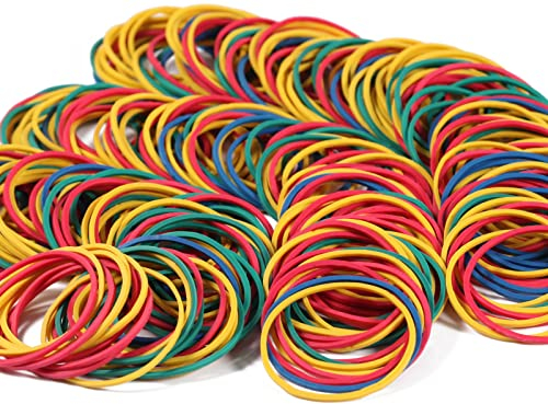 300Pcs Elastic Rubber Bands Coloured File Folder Rubber Bands Natural Strong Elastic Bands for School Home Office Supplies Industrial Crafts DIY 38mm