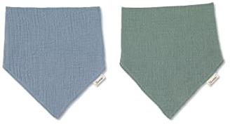 Sterntaler Baby Unisex Baby Halstuch Halstuch Doppelpack Musselin - Halstuch Baby, Dreieckstuch Baby - aus Baumwolle - bleu,