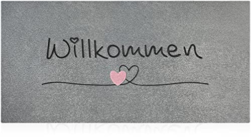 AAZZKANG Graue Fußmatte 120 x 45 cm für den Außenbereich, Eingangstür Willkommensmatte mit strapazierfähiger,Rutschfester Gummiunterseite,leicht zu reinigende Innenteppiche für den