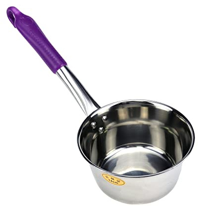 HEVSTIL Stainless Steel Soup Ladle with Hook - Round Handle Water Dipper for Kitchen, Bathroom, Garden
