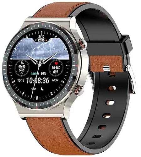 D'llesell Professional Health Monitoring Smart Watch G08 - Medical Grade ECG, Blood Pressure, Blood Oxygen, Heart Rate Monitor - Sports Health Watch (Brown)