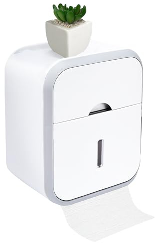 Bamodi Kosmetiktuchbox Wandmontiert - ABS-Material, Halter für Toilettenpapierrolle, Handy, Tablet, Brille, praktisch und bequem Tissue Box - Vielseitig einsetzbar in Bad, Küche und mehr - Grau