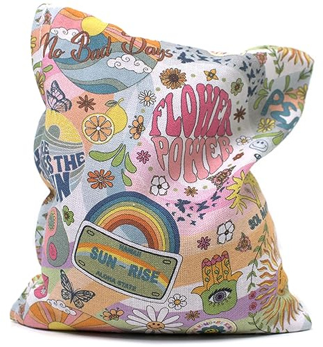 Bio-Körnerkissen 12x12cm - Bio Füllung & Bio Stoff Flower-Power - Wärmekissen & Kältekissen