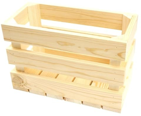 Cajón decorativo de 30 x 15 x 20 cm, caja de madera ecológica, cepillada para guardar vino, frutas y verduras