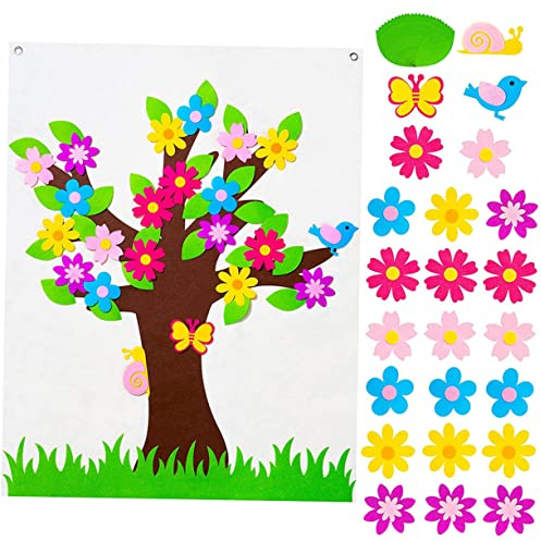 TOYANDONA 1 Satz DIY Filzdekor Blumenbaumbrett Handdekor wandbilder Wand-Storyboard Filz-Wandaktivitäten-Requisiten für Kinder Handbuch Baumschmuck Kunsthandwerk schmücken Vorschule gefühlt