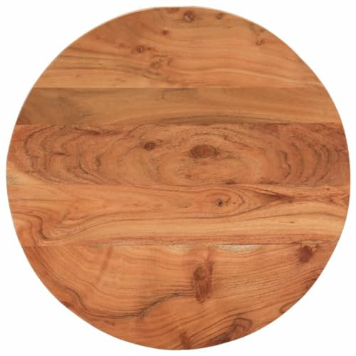 vidaXL Tischplatte, Holzplatte Holztischplatte Rund, Möbelplatte Platte für Beistelltisch Bartisch, Massivholzplatte Schreibtischplatte Ersatzplatte, Ø40x2,5cm Massivholz Akazie