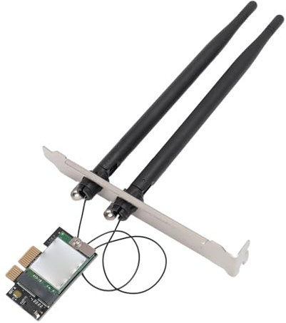Tosuny Tarjeta WiFi PCIE para PC, Tarjeta de Red Inalámbrica de Doble Banda 2.4G/5G 1200Mbps, Tarjeta Adaptador WiFi Bluetooth 4.0 con Antena, 802.11A/B/G/N/AC, para Windows 7 8 10
