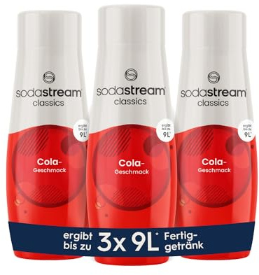 SodaStream Sirup 3x Cola, 1x Flasche ergibt 9 Liter Fertiggetränk, Sekundenschnell zubereitet und immer frisch, 3x 440 ml