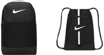 Nike DH7709-010 Brasilia 9.5 Sportrucksack Unisex Schwarz/Weiss, M, 24L, Einheitsgröße & DA5435-010 Academy Sports backpack Unisex Adult BLACK/BLACK/WHITE 1SIZE