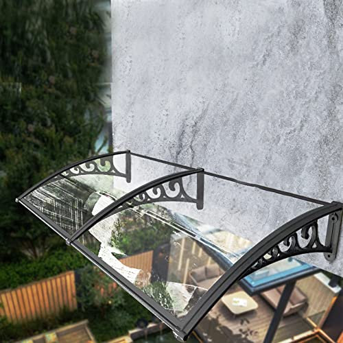 Verandaüberdachung, Außenmarkise, Terrassenmarkisen, Transparente Gartenüberdachung, Fenstermarkise, Haustürüberdachung, Außentürmarkise aus Polycarbonat, Verandamarkise, Regenschutz, Regen-