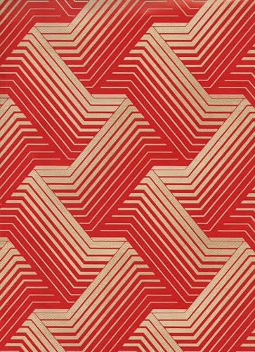 ARKRAFT presentpapper 5 ark storlek 90 x 65 cm plastfri förpackning FSC-ark geometrisk design (091G)