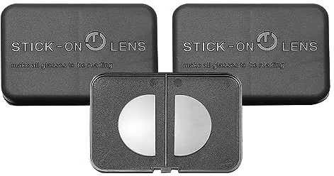 SKYWAY 3 Pack Stick on Bifocal Lenses, Stick on Reading Lenses, Clear Magnifying Bifocal Lenses for Glasses Sunglasses Safety Goggles, Removable, Reusable, No Water Needed