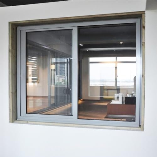 Fenster Window Kellerfenster Schiebefenster Schwarzes Schiebefenster, Flächenbündig Montiertes Horizontales Aluminiumfenster Für Fenster Von Gartenhäusern/Lofts/Schuppen/Fluren, Unzerbrechliches Lüftu