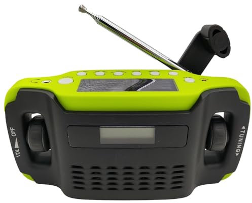 Kurbelradio Tragbares Notfallradio Solar Radio Akkuradio mit Handy Ladefunktion, LED-Taschenlampe, AM/FM Solarradio für Camping Outdoor