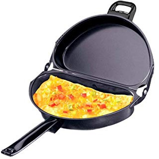 HAODUOO Pot,Folding Frying Pan Double Side Breakfast Skillet Coating Pan Grill Pancake Cookware No Kitchen Tool