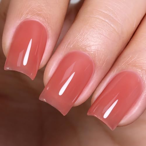 Imtiti Vernis Gel Brun Rose Jelly 10ML Transparent Verre Soak Off UV LED Superposable Terre Cuite Rose Effet Verre Durable 28+ Jours Brillance Salon Femmes Cadeau 0.34 fl oz