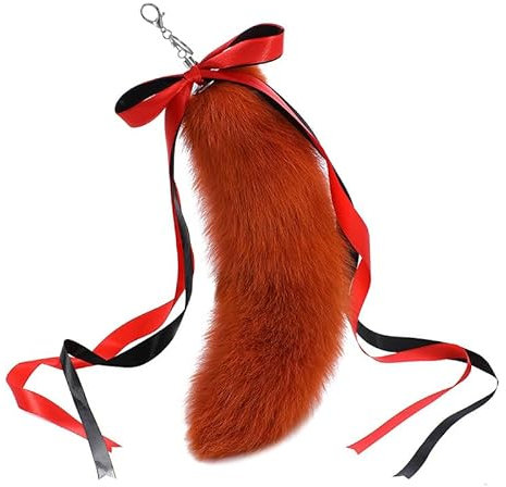 Nocyclonic Tierschwanz Anhänger etwa 40cm Fell Schwanz Keychain Extra Groß Schlüsselring fox tail Tasche Zusätze Auto Schlüsselketten Dicht Dekoration Ursprüngliche Natürliche Farben (L)