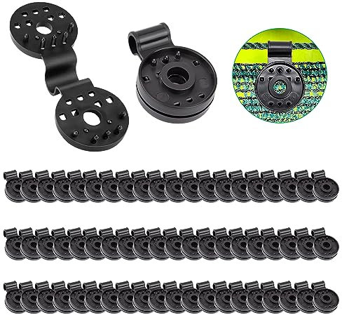 Clips pour Toile D'ombrage, 60 Pièces Clips de Fixation pour Bache, Clip Spécial avec Œillet en Plastique Fixation Brise Vue pour Toile de Clôture, Filet de Pare-Soleil, Tissu Coupe-Vent