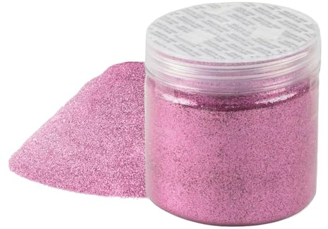 Polvere glitterata rosa glitterata, polvere glitterata per fai da te, rosa glitterata, 0,2 mm, polvere glitterata fine per fai da te, 100 g/3,53 oz
