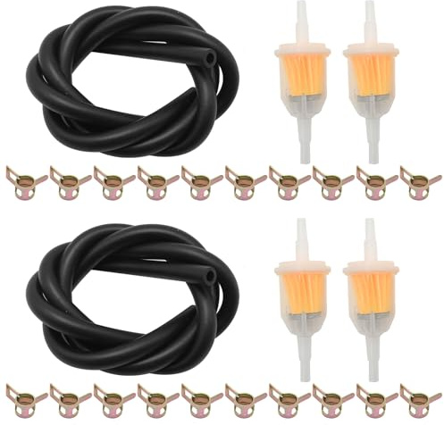MospdyGear 2Pcs Motorcycle Inline Fuel Filter Kit, Inline 6mm/8mm Fuel Filter Line Spring Clips Kit, Replacement for Car Motorcycle Oil Lawn Mower Filter