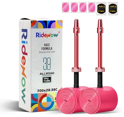 RideNow 700C TPU Fahrradschlauch Kompatibel mit 700x28/30/32/35/38C, 2 Pack Schlauch Rennrad 39g Ultraleichter Allroad-Schlauch mit Presta Ventil 65mm