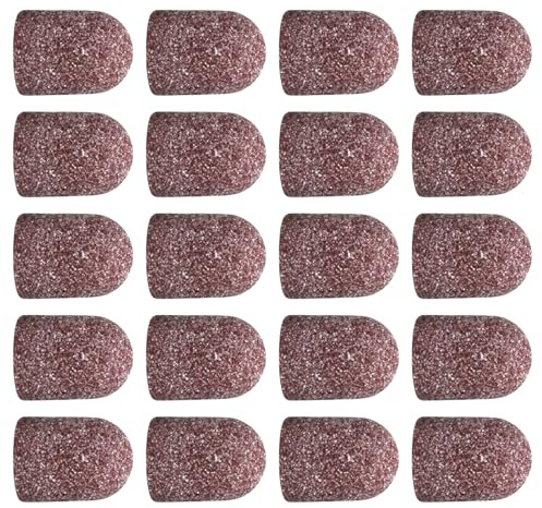 20 Stück praktische Schleifkappen mit Körnung 80–180, ideal für Nagelschneider, geeignet für Maniküre, Pediküre und Podologie