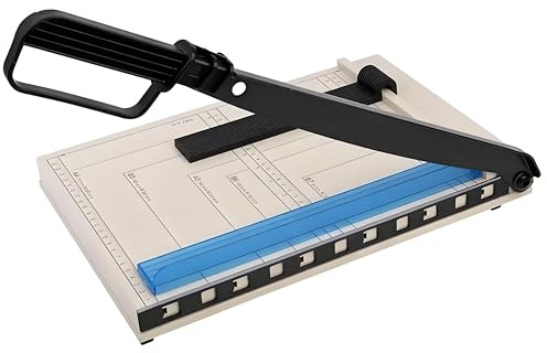 Paper Cutter Lever Cutter, Paper Cutter with Safety Protection, Precise Cutting Paper Chopping Board, 12 Sheets Capacity Paper Cutter, Manual Paper Cutter