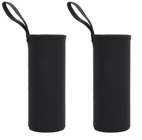 Zilimontt Lot de 2 housses de protection isothermes en néoprène pour bouteilles de sport de 550 ml à 1500 ml, légers et résistants aux chocs (750 ml, noir)