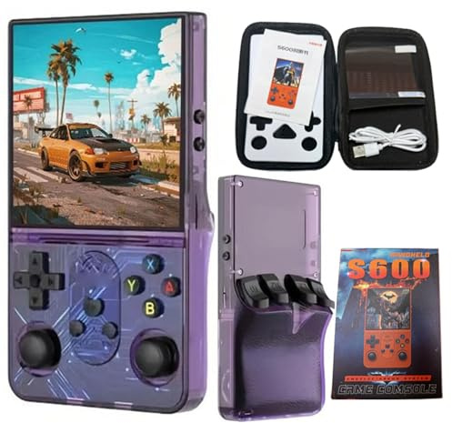 Prede Console Di Gioco Portatile Retrò S600-64G/128G, Cortex-A35 Quad-Core, Schermo IPS 4.0 720x720, Batteria 3500mAh, Console Di Gioco Video Portatile-Purple||128GB