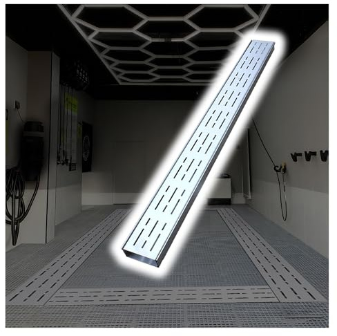 Scarico a pavimento sottile per garage, 1 m/2 m, in acciaio inox, sistema di drenaggio per calcestruzzo, cortile, gazebo, vialetto, canale sotterraneo con grondaia (W4 x H2 x L39 2/5)