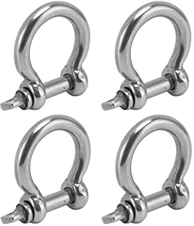 Cryfokt Kit de Grillete con Pasador de Tornillo de Acero Inoxidable 304, Reemplazo de Abrazadera de Carga de Anclaje de Superficie Brillante, 4 Uds. (M12)